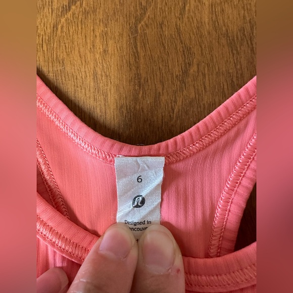 Lululemon Base Pace Ribbed Tank Top in “Raspberry Cream” Color Size 6 - Picture 6 of 10